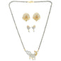 AanyaCentric Gold-Polished Mangalsutra with Pendant, 2 Pair Earrings