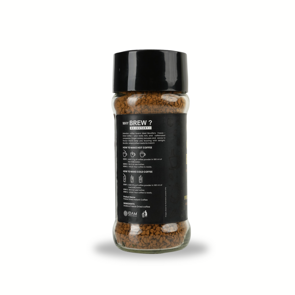 Bevzilla Gold Brew Instant Freeze Dried Coffee Powder