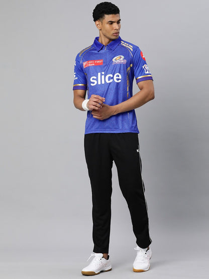 playR Men Printed Polo Collar Dri-FIT MI Official Match Jersey T-shirt IPL, T20