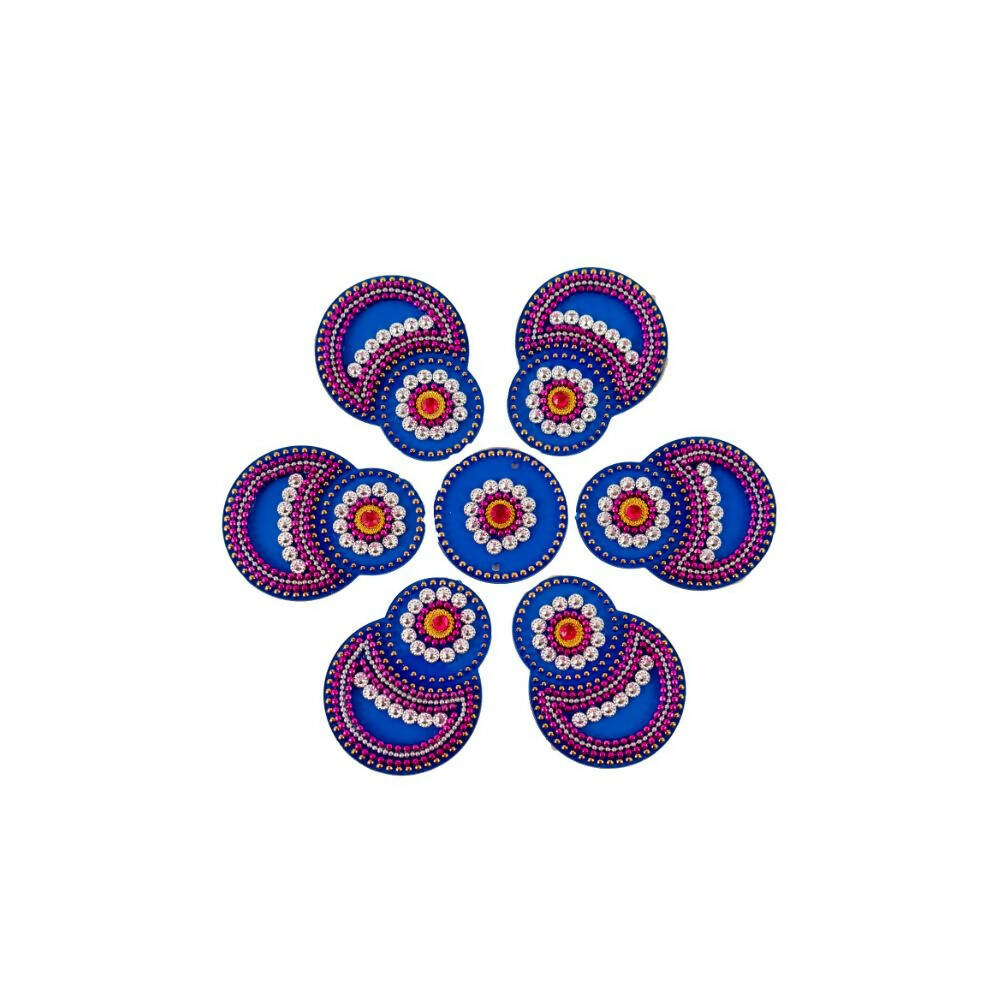 Kundan HandiKrafts Designer Double Round Blue (Baby)