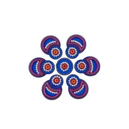 Kundan HandiKrafts Designer Double Round Blue (Baby)