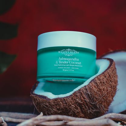 Haappyherbs Ashwagandha & Tender Coconut Deep Hydrating Light Weight Moisturizer