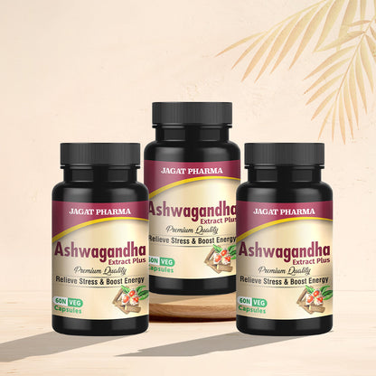 Jagat Pharma Ashwagandha Capsules | Helps Relieve Stress and Anxiety