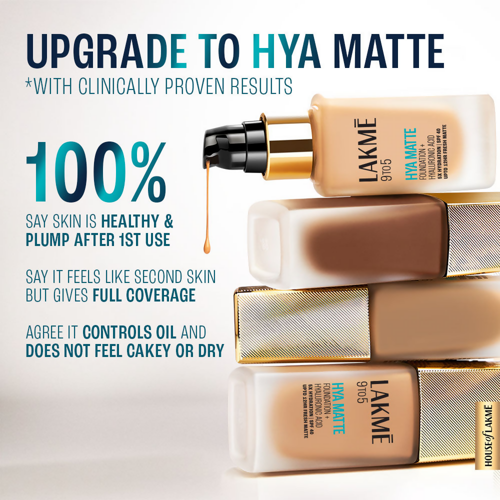 Lakme 9to5 Hya Matte Foundation + Hyaluronic Acid - Warm Beige