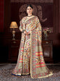 Aayaa Designer Winter Collection Printed Saree With Shawl - Multi Color