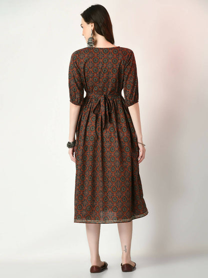 Myshka Women's Multi Empire Printed Dress