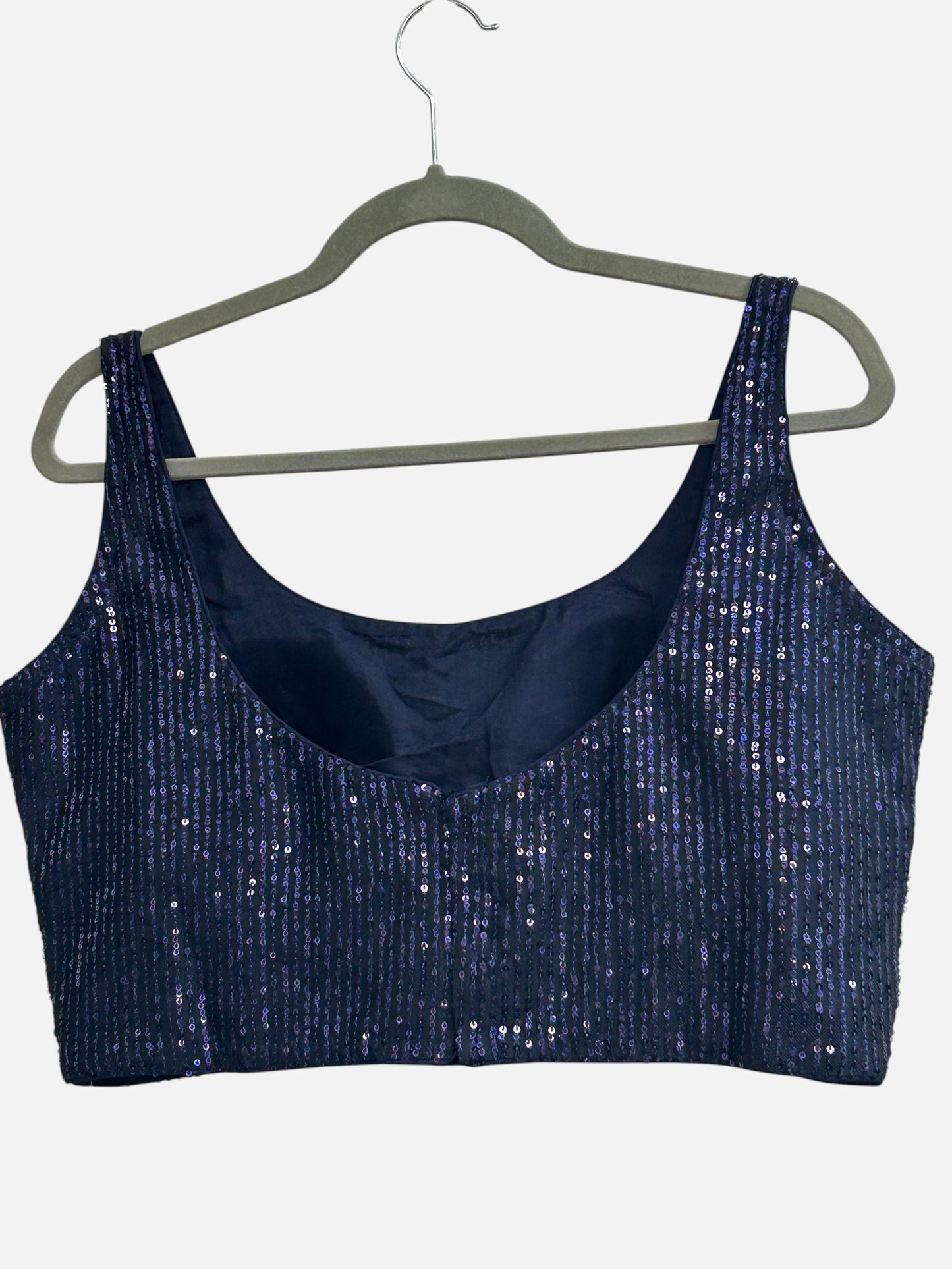 Blue sleeveless blouse
