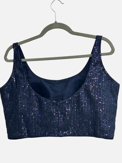 Blue sleeveless blouse