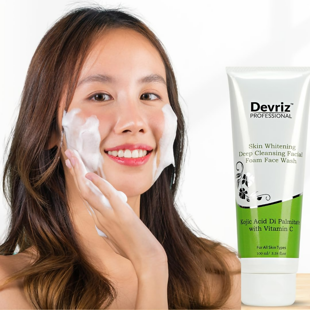 Devriz Professional Kojic Acid Face Wash For Reducing Pigmentation Dark Spots Uneven Skin Tone