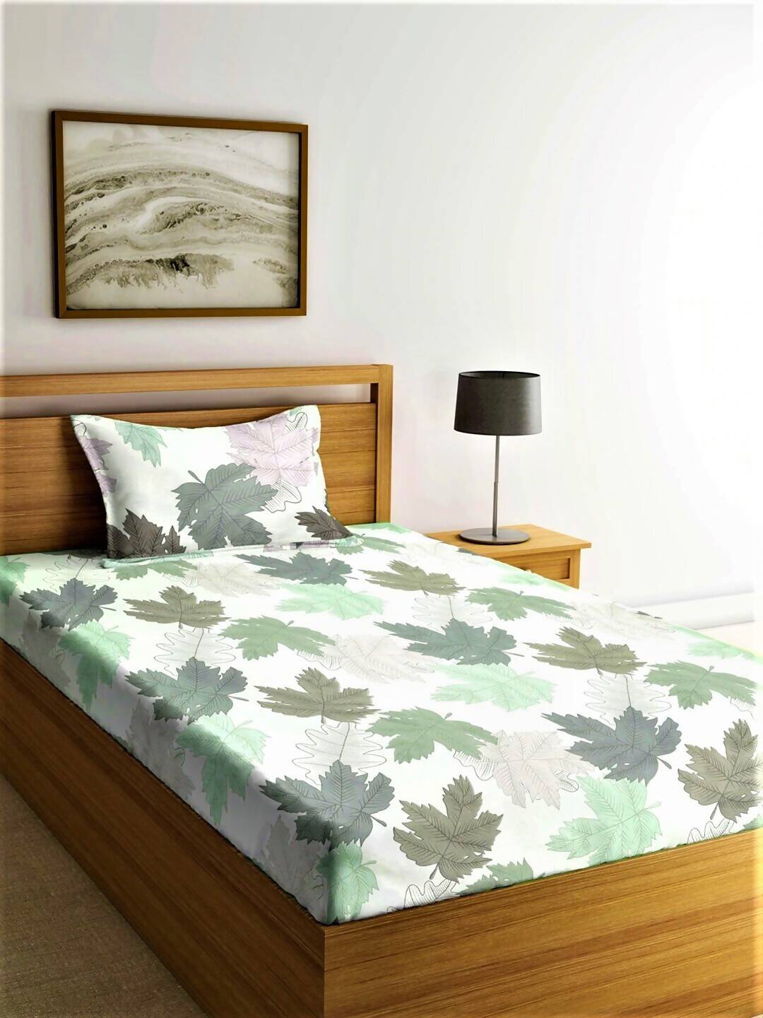 Home Sizzler Multicolour Printed 144 TC Bedsheet with Pillow Covers
