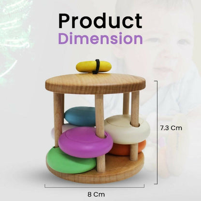 Matoyi Colorful Wooden Bell Rattle For Babies