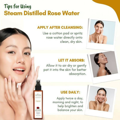Mystiq Living Rose Water Pure & Natural Spray Face Toner, Gulab Jal For Skin & Hair