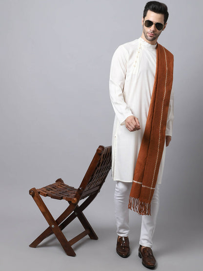 Even Apparels White Pure Cotton Men's Kurta With Side Placket