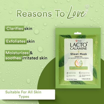 Lacto Calamine Green Tea Face Sheet Mask