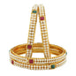 Gold-Polished Alloy Pearl Studded Multi Bangle Set - The Pari