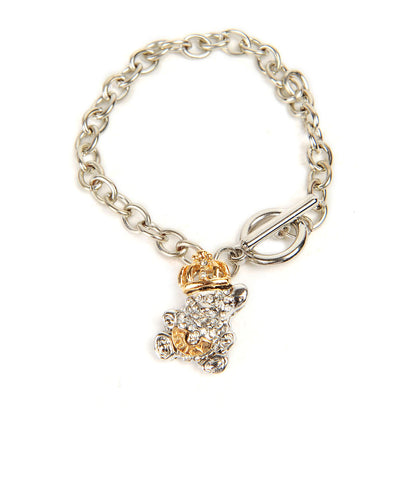 Silver-Plated Alloy Silver Teddy Charm Bracelet - The Pari