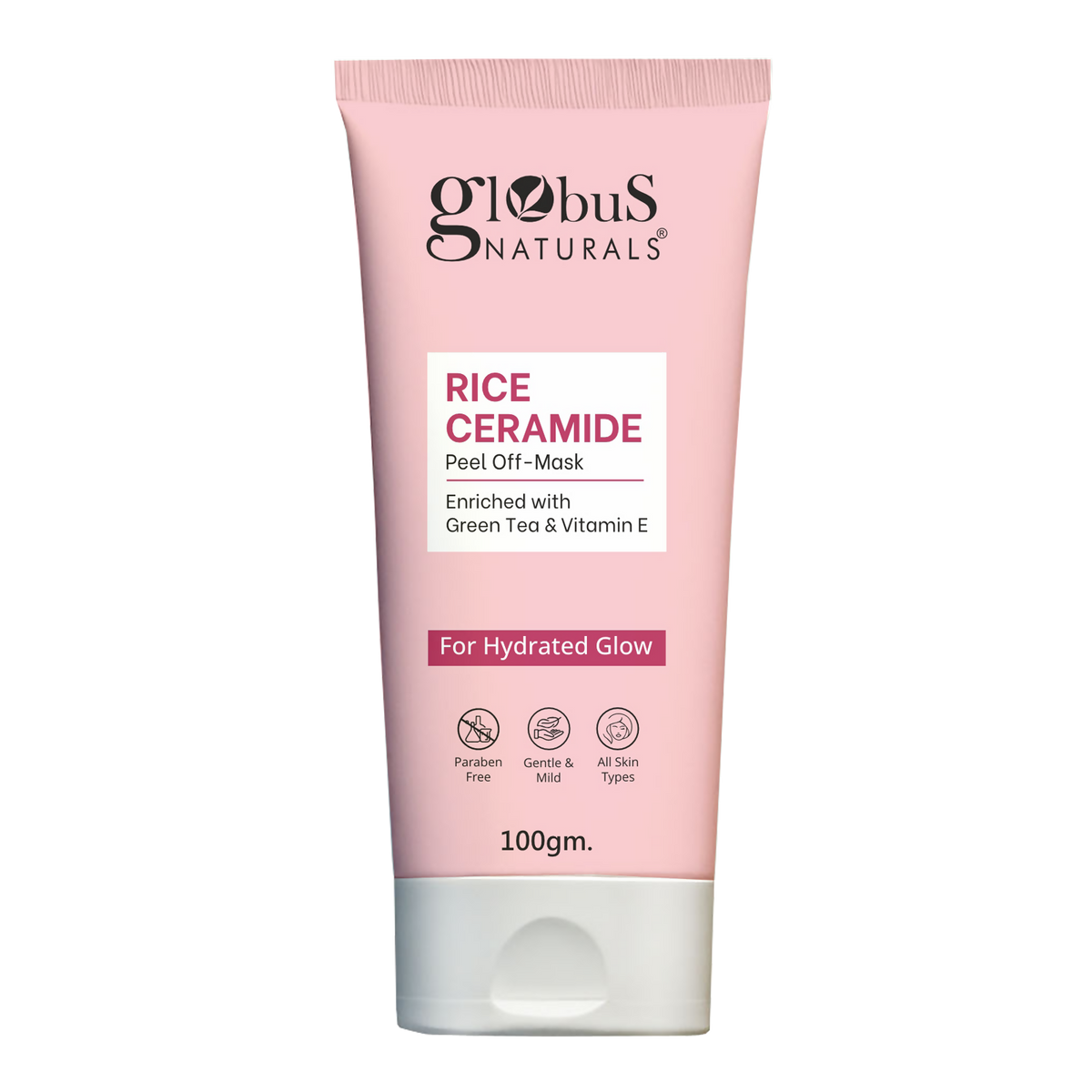 Globus Naturals Rice Ceramide Peel Off Mask, For Hydrated Glow Skin