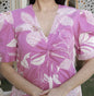 Miravan Women's Pink Floral Print Puff Sleeve Pure Cotton Fit Flare Butterfly Maxi Dress