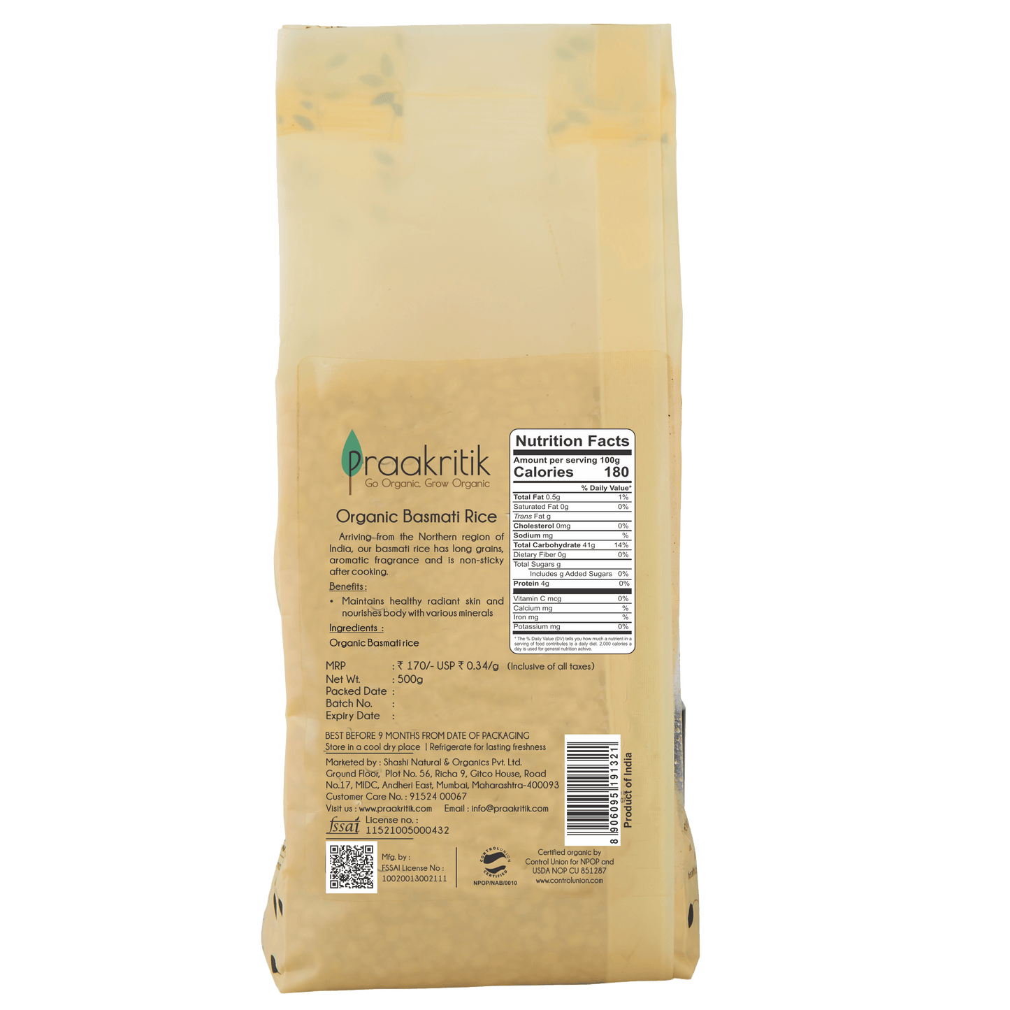 Praakritik Organic Basmati Rice