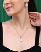 VOJ Silver Plated White Stone With AD Stone Studded Chain Set