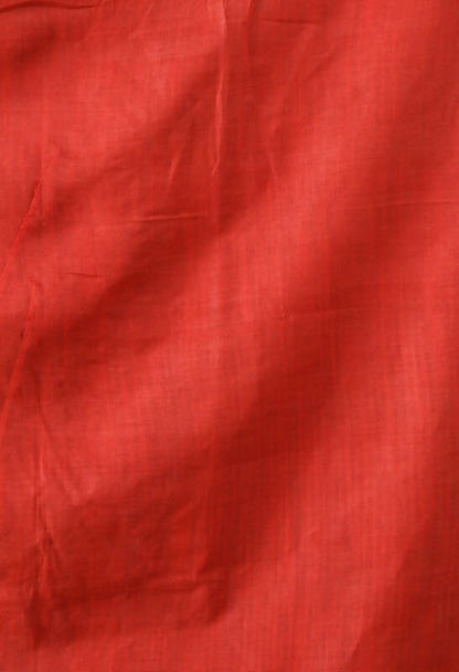 Mominos Fashion Moeza Black & Red Bhagalpuri Handloom Ikat Pure Cotton Saree with unstitched Blouse piece