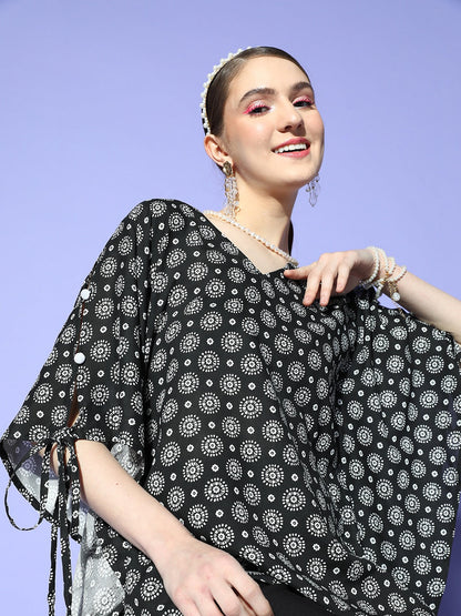 Yufta Black Kaftan Top