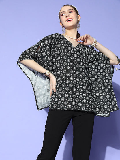 Yufta Black Kaftan Top