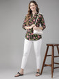 Yufta Black & Pink Floral Printed Top