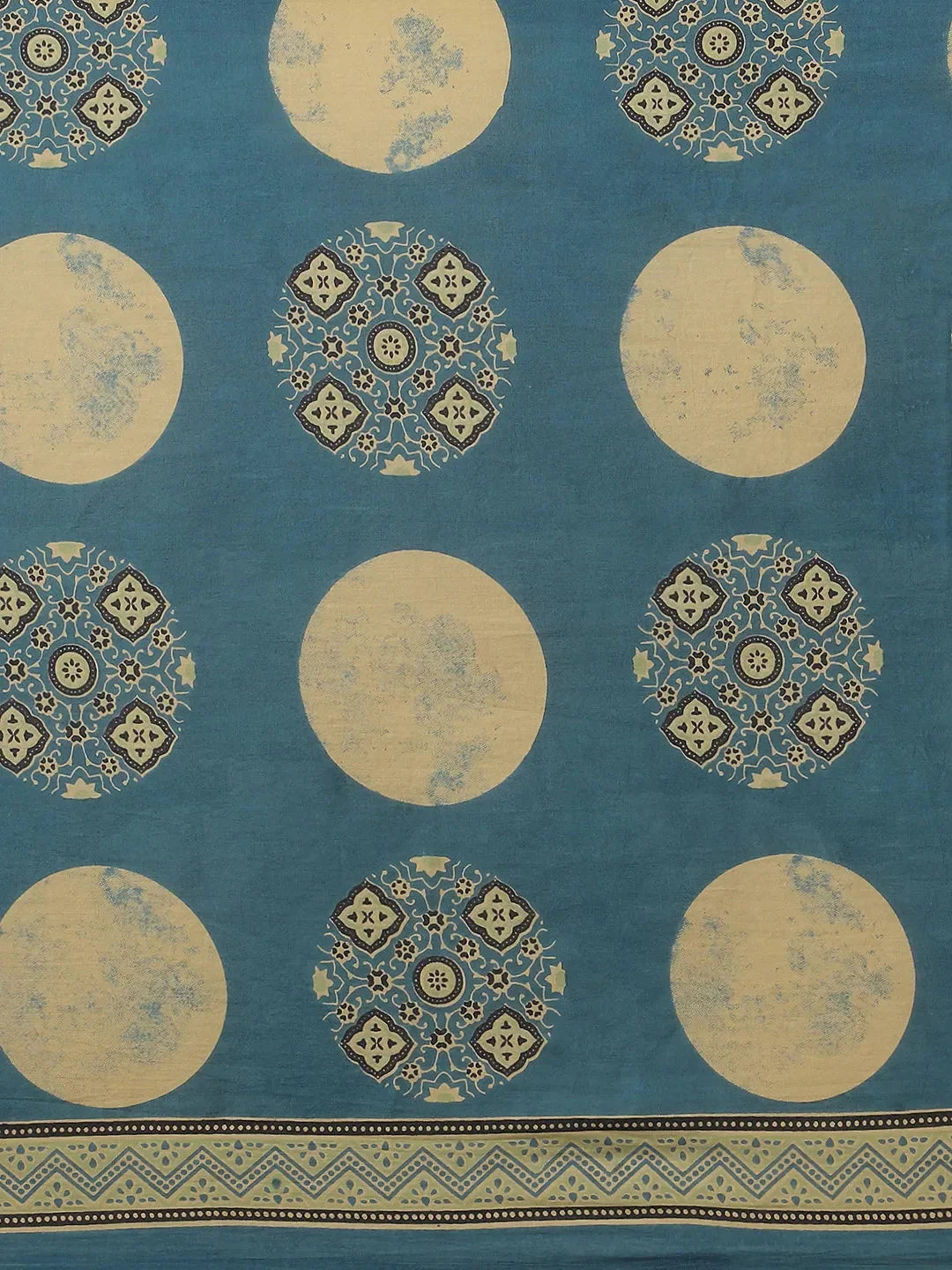 Yufta Blue Printed Saree