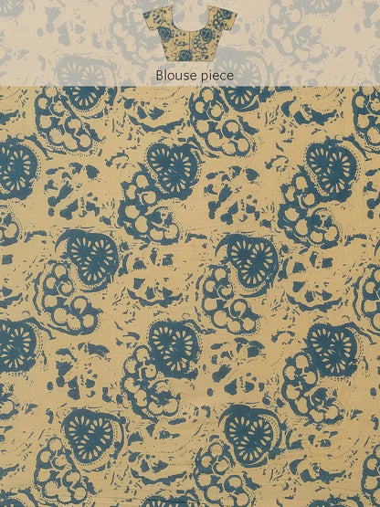 Yufta Blue Printed Saree