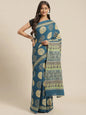 Yufta Blue Printed Saree