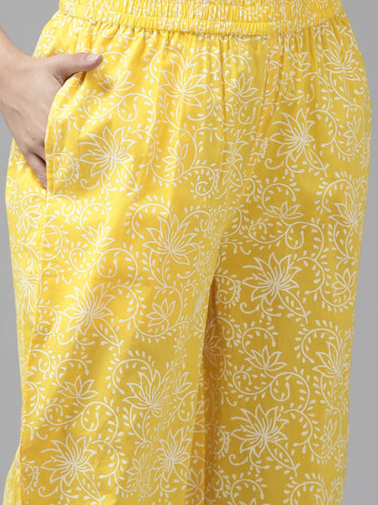 Yufta Blue & Yellow Ethnic Printed Dupatta Set