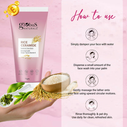 Globus Naturals Rice Ceramide Face Wash