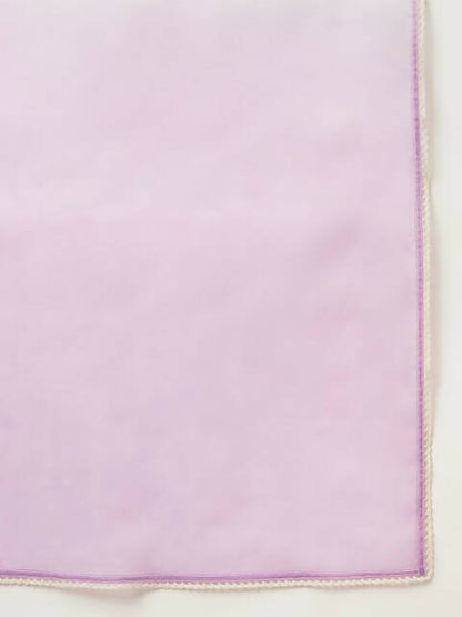 FIORRA Women's Lavender Lurex Cotton Flared Kurta Pant With Dupatta