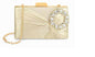 Joban Fashion Luxurious Satin Evening Clutch With Detachable Chain Strap - Golden