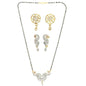 AanyaCentric Gold-Polished Mangalsutra with Pendant, 2 Pair Earrings