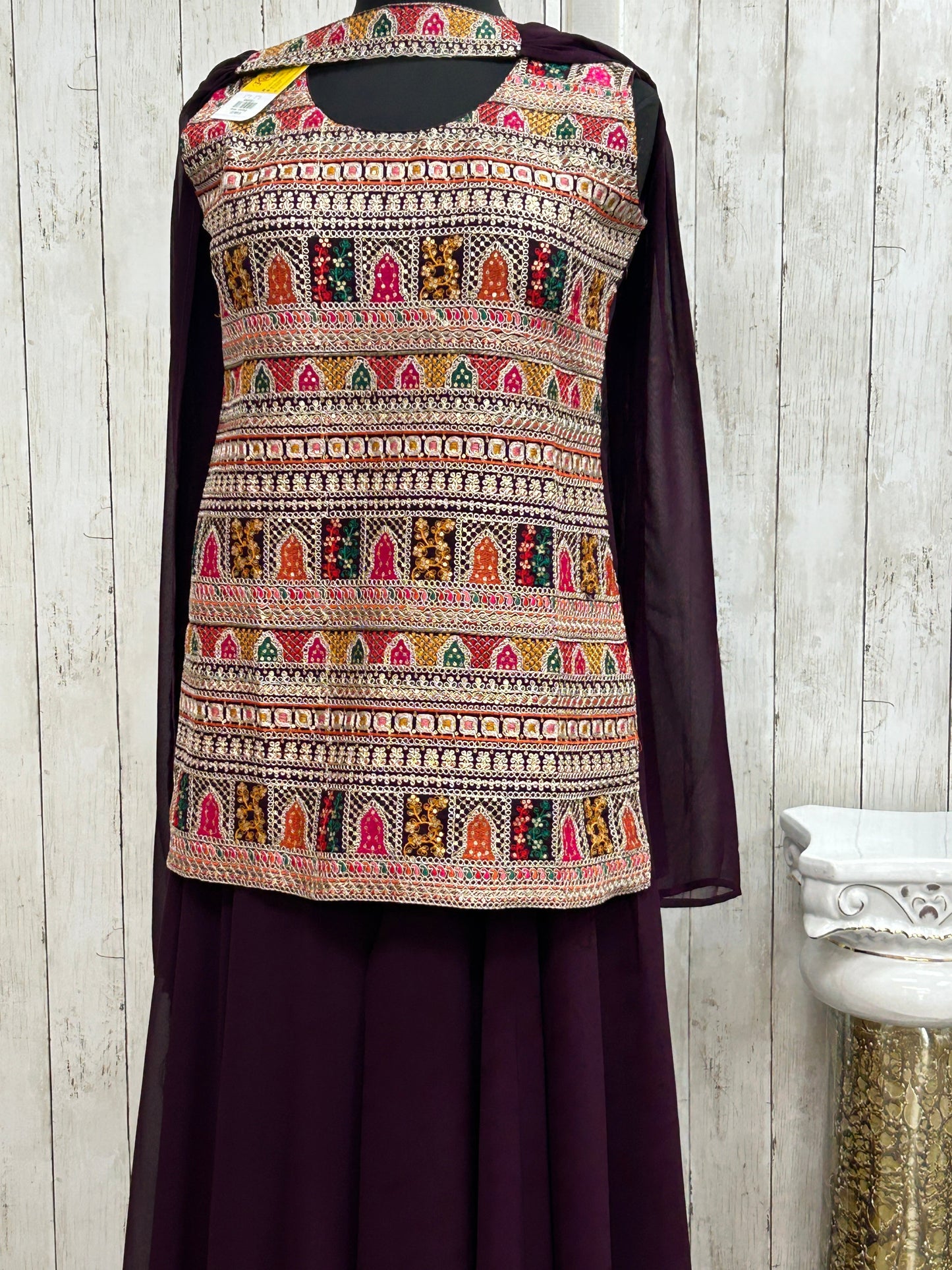 Heavy embroidery work sharara suit