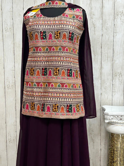 Heavy embroidery work sharara suit