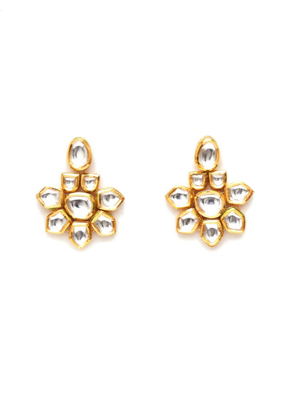Kundan Earrings (Gold) - Ruby Raang