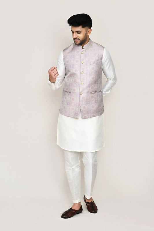 Joban Fashion Light Grey Colored Imported Jacquard Work Men's Jacket