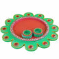 Kundan HandiKrafts Mdf Flower Pooja Thali - Green 01