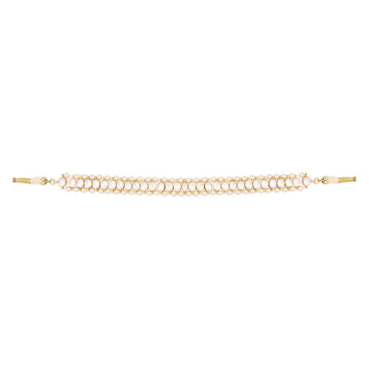 Nuyug 22K Gold Plated Kundan Refined Sleek Matha Patti