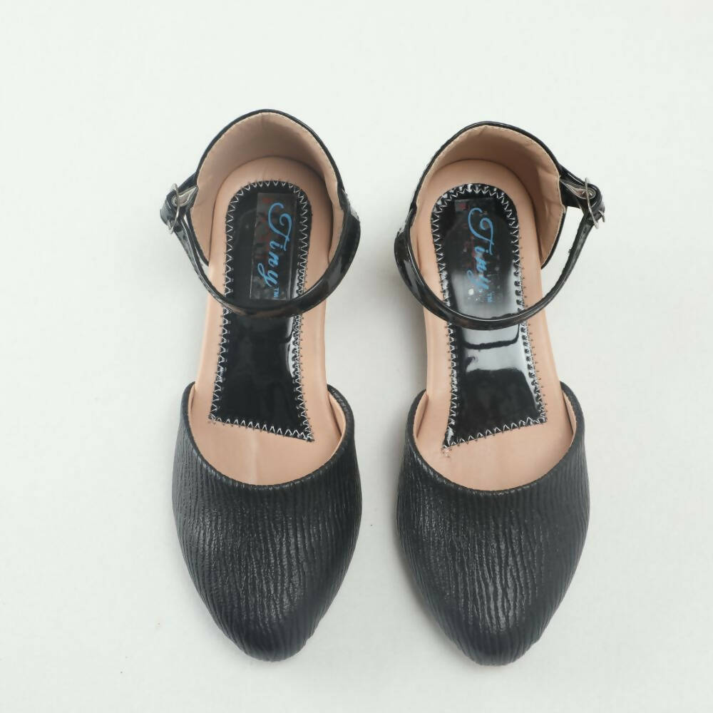 Tiny Bugs Girls Party Wear Ballerinas Heels - Black
