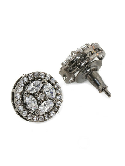 Dual Tone Diamond Studs- Ruby Raang