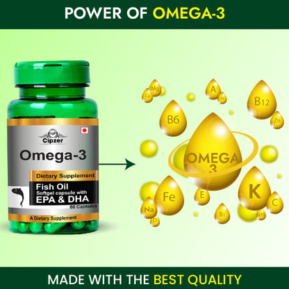 Cipzer Omega 3 Fish Oil Softgel Capsules