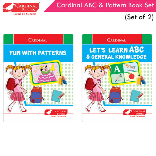 Cardinal ABC & Pattern Book Set (Set Of 2)| Alphabet Picture Book|General Knowledge Book|Pattern Writing Book| Combo Book for Kids| Ages 3-5 Years