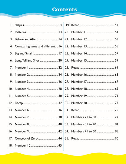 Cardinal Mathematics Primer A|Junior KG|Pattern & Shapes|Number 1-50|Fun Learning Maths Activity Book| Ages 3-6 Years