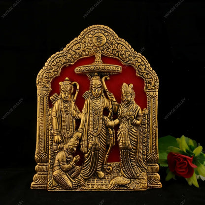 Vintage Gulley Antique White Metal Lord Ram Darbar Idol