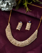 Jewels Nest Gold-Plated American Diamond Wide Choker Necklace Set