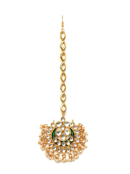 Kundan Maang Tikka (Gold) - Ruby Raang